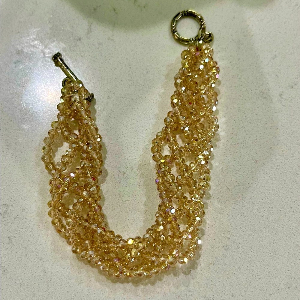 Vintage Aurora Borealis Crystal Multi-Strand Bracelet, Beautiful